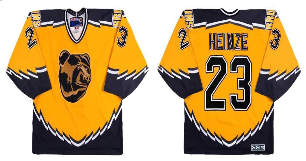 2019 Men Boston Bruins #23 Heinze Yellow CCM NHL jerseys->boston bruins->NHL Jersey